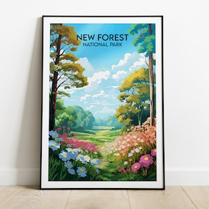 New Forest National Park Travel Print - England UK Poster - Custom Personalised Wedding Birthday Gift