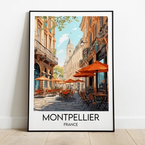 Impression voyage Montpellier - poster France - cadeau d'anniversaire de mariage personnalisé personnalisé