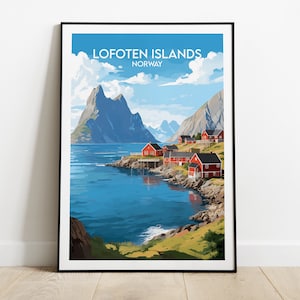 Lofoten Islands Travel Print - Norway Poster - Custom Personalised Wedding Birthday Gift