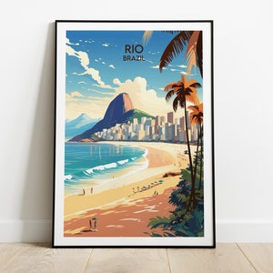 Impresión de viaje a Río de Janeiro - Póster de Brasil - Regalo personalizado para bodas y cumpleaños