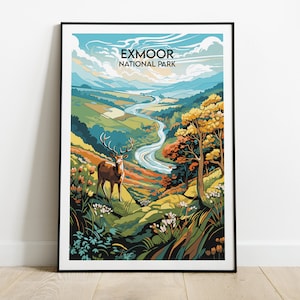 Exmoor National Park Reise-Druck - England UK Poster - Individuell personalisiertes Hochzeit Geburtstagsgeschenk