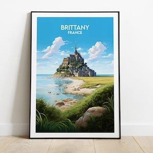 Impresión de viaje de Bretaña - Póster de Francia - Regalo personalizado de boda o cumpleaños