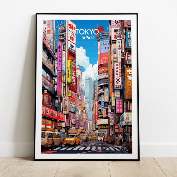 Tokyo Travel Print - Japan Poster - Custom Personalised Wedding Birthday Gift