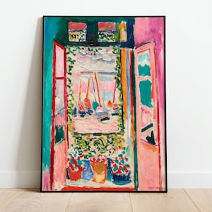 Matisse Open Window Collioure Wystawa Plakat Wydruk | A3 A4 A5 | Ultra Wysoka Jakość Klasyczne Kwiaty Vintage Dekoracja Domu Wall Art Deco
