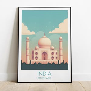 India Travel Print - Taj Mahal Poster - Custom Personalised Wedding Birthday Gift