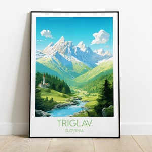 Triglav Travel Print - Slovenia Poster - Custom Personalised Wedding Birthday Gift