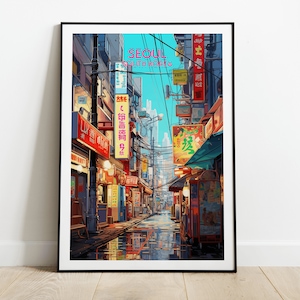 Seoul Travel Print - South Korea Poster - Custom Personalised Wedding Birthday Gift