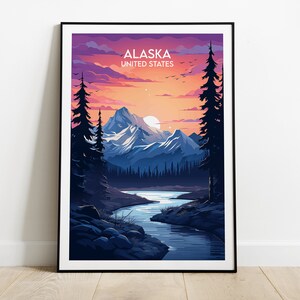 Alaska Reise - USA Poster - Individuell personalisiertes Hochzeit Geburtstagsgeschenk