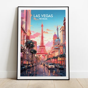 Las Vegas Travel Print - Nevada Poster - Custom Personalised Wedding Birthday Gift