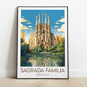 Sagrada Familia Barcelona Travel Print - Spain Poster - Custom Personalised Wedding Birthday Gift