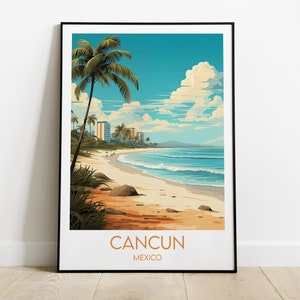 Impression de voyage Cancun - Poster Mexique - Cadeau d'anniversaire de mariage personnalisé