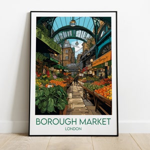 Borough Market Travel Print - London Poster - Custom Personalised Wedding Birthday Gift