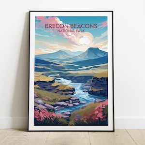 Brecon Beacons National Park Travel Print - Wales Poster - Custom Personalised Wedding Birthday Gift