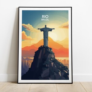 Rio De Janeiro Travel Print - Brazil Poster - Custom Personalised Wedding Birthday Gift
