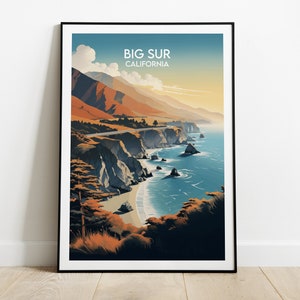 Big Sur California Travel Print - USA Poster - Custom Personalised Wedding Birthday Gift