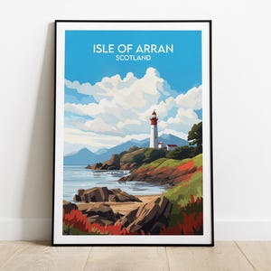 Isle Of Arran Travel Print - Scotland Poster - Custom Personalised Wedding Birthday Gift