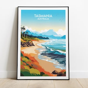 Tasmanien Reise - Australien Poster - Individuell personalisiertes Hochzeit Geburtstagsgeschenk