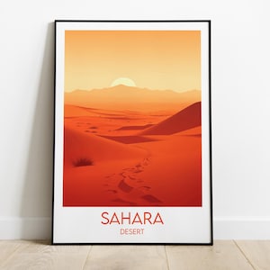 Sahara Reise-Druck - Afrika Poster - Individuell personalisiertes Hochzeit Geburtstagsgeschenk