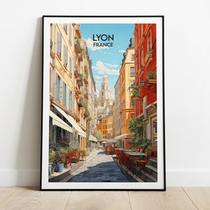 Impression voyage Lyon - poster France - cadeau d'anniversaire de mariage personnalisé personnalisé
