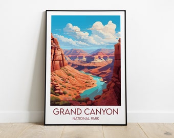 Grand Canyon National Park Travel Print - United States Poster - Custom Personalised Wedding Birthday Gift