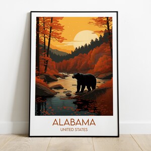 Alabama Travel Print - United States Poster - Custom Personalised Wedding Birthday Gift