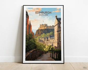 Edinburgh Castle Reise-Druck - Schottland UK Poster - Individuell personalisiertes Hochzeit Geburtstagsgeschenk
