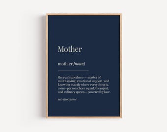 Mother Mum Definition Print - Dictionary Poster - Birthday Mothers
