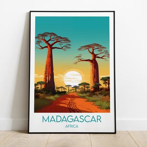 Madagascar Travel Print - Africa Poster - Custom Personalised Wedding Birthday Gift