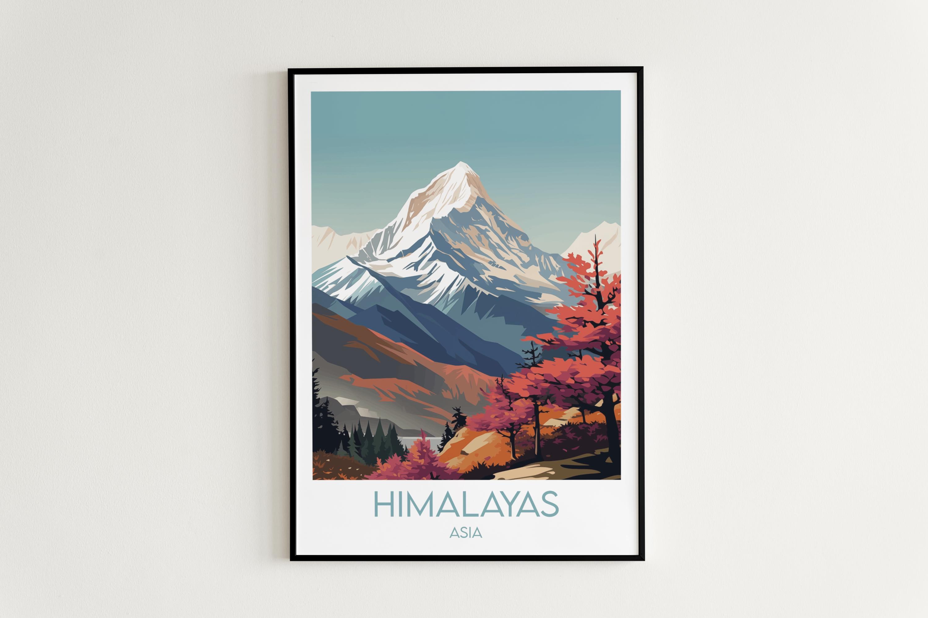 Himalayan Mountains Travel Print - Nepal Poster - Custom