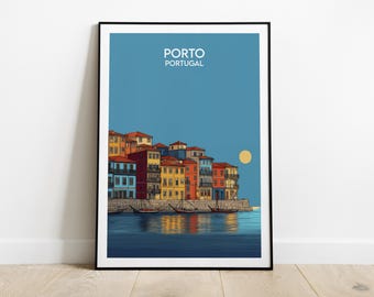 Porto Print - Portugal Poster - Custom Personalised Wedding Birthday Gift