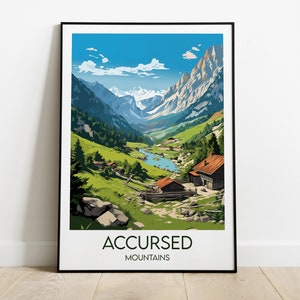 Accursed Mountains Travel Print - Albanian Alps Poster - Custom Personalised Wedding Birthday Gift