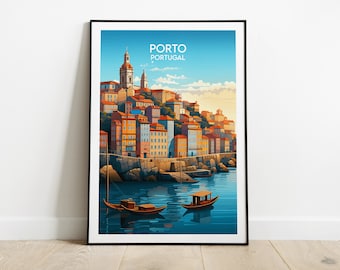 Porto Print - Portugal Poster - Custom Personalised Wedding Birthday Gift