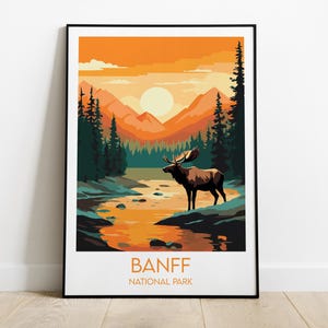 Banff National Park Travel Print - Canada Poster - Custom Personalised Wedding Birthday Gift