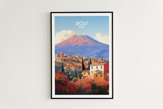 シチリア旅行プリント - イタリアポスター - カスタマイズされた