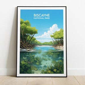 Biscayne National Park Travel Print - Florida Poster - Custom Personalised Wedding Birthday Gift