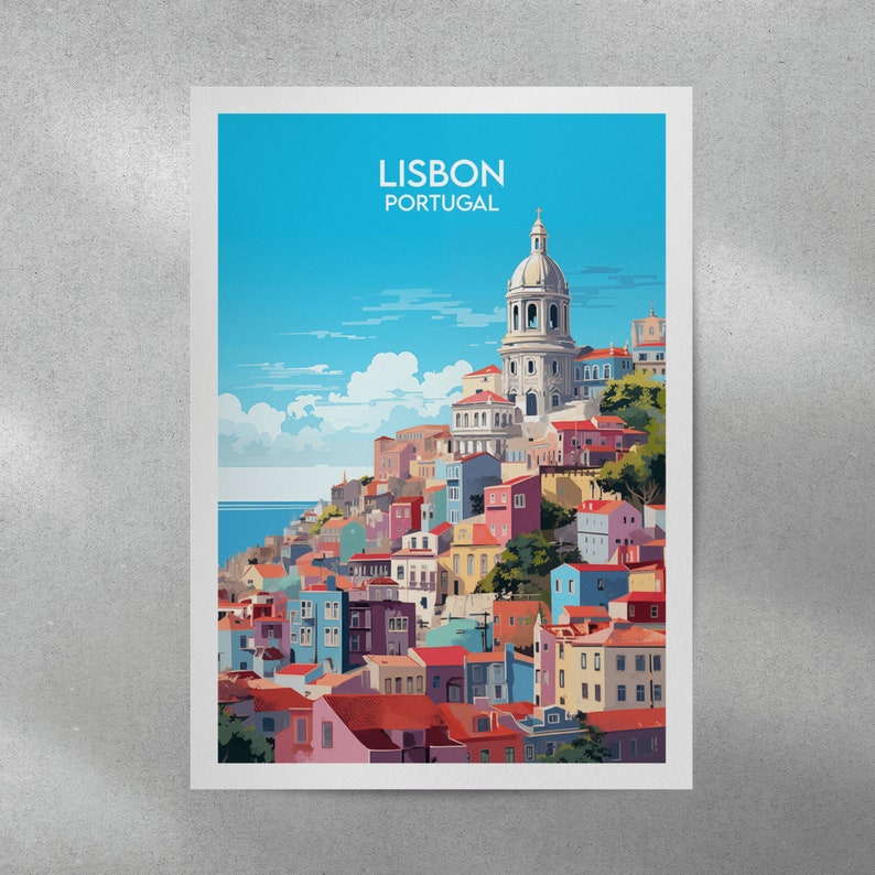 Lisbon Travel Print - Portugal Poster - Custom Personalised Wedding ...