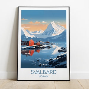 Stampa di viaggio Svalbard - Poster della Norvegia - Regalo di compleanno personalizzato per matrimonio