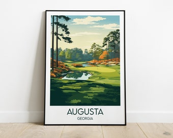 Augusta National Golf Club Travel Print - Georgia Masters Poster - Custom Personalised Wedding Birthday Gift