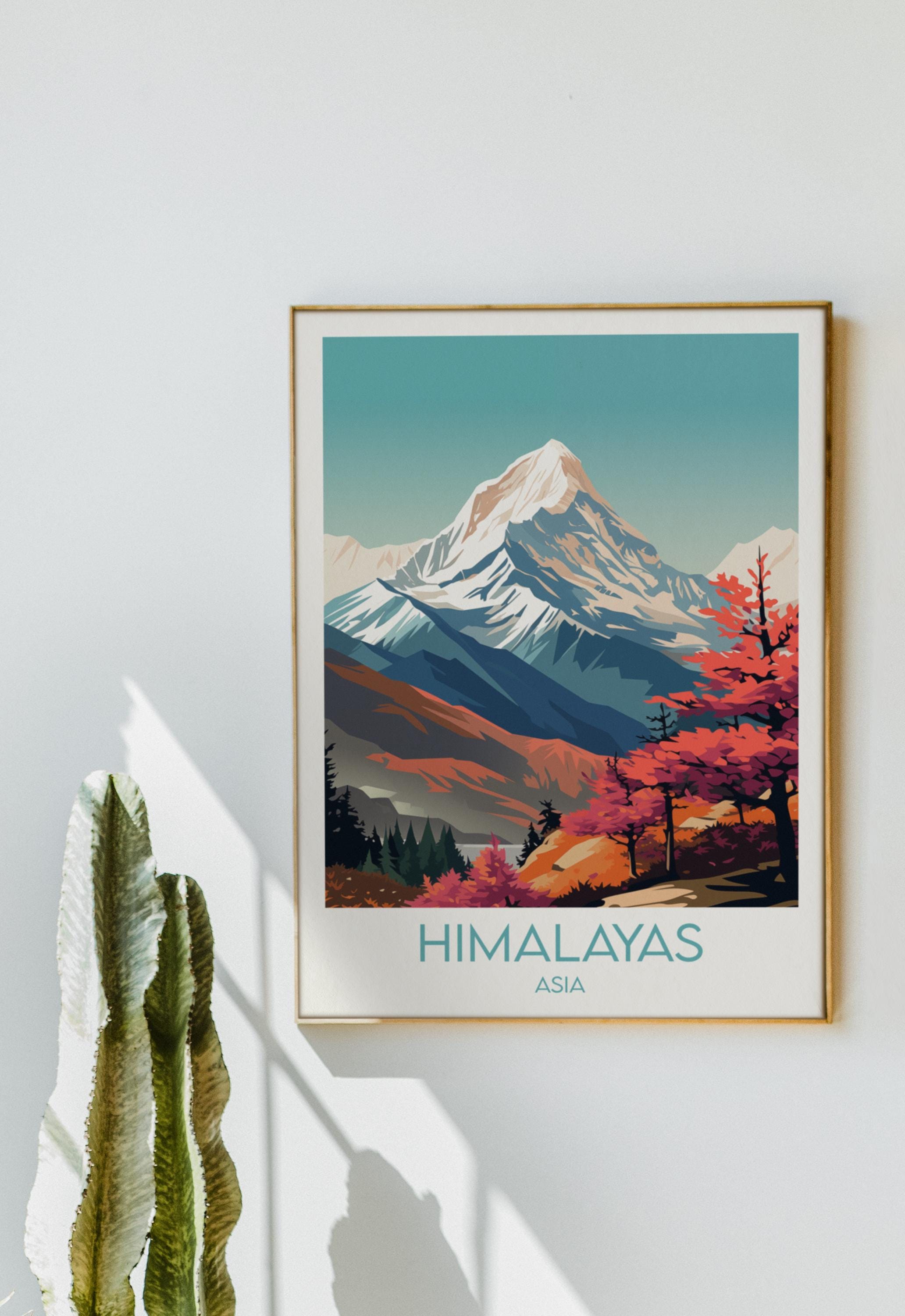 Himalayan Mountains Travel Print - Nepal Poster - Custom