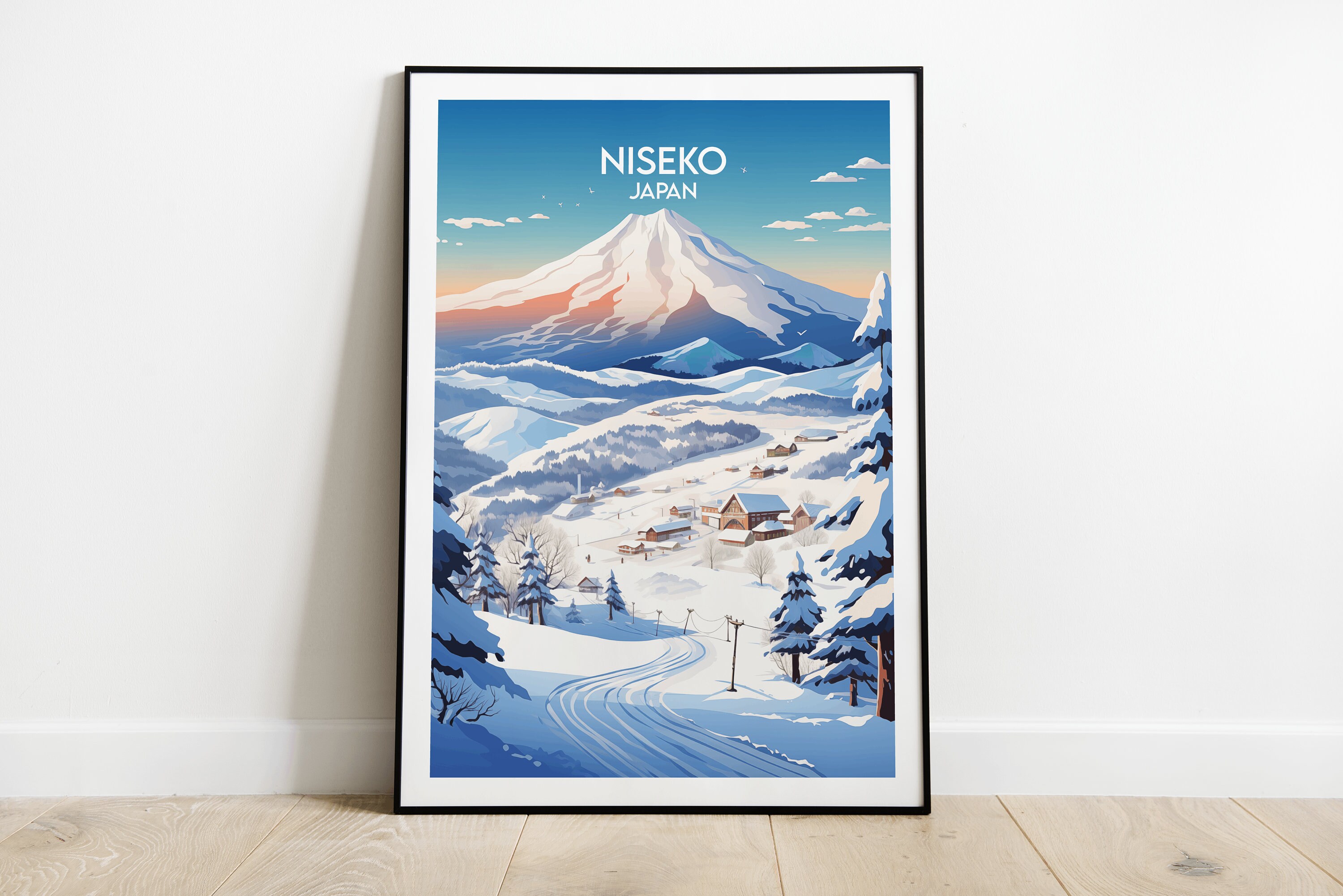 Niseko Ski Travel Print - Japan Poster - Custom Personalised