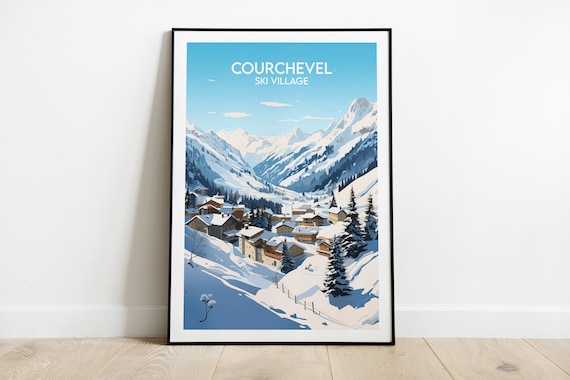 Courchevel Ski Travel Print - France Poster - Custom Personalised