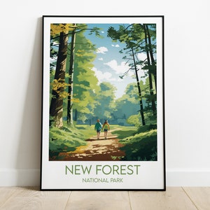 New Forest National Park Reise-Druck - England UK Poster - Individuell personalisiertes Hochzeit Geburtstagsgeschenk