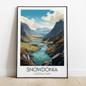 Snowdonia National Park Travel Print - Wales Poster - Custom Personalised Wedding Birthday Gift
