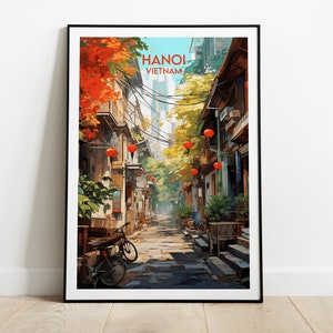 Hanoi Reise Print - Vietnam Poster - Individuell personalisiertes Hochzeit Geburtstagsgeschenk