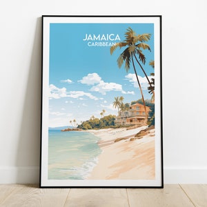 Jamaica Travel Print - Caribbean Poster - Custom Personalised Wedding Birthday Gift