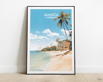 Impresión de viaje a Jamaica - Póster del Caribe - Regalo personalizado para bodas y cumpleaños