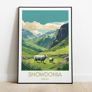 Snowdonia National Park Travel Print - Wales Poster - Custom Personalised Wedding Birthday Gift