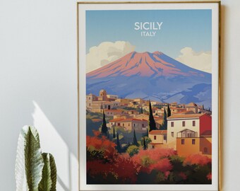 シチリア旅行プリント - イタリアポスター - カスタマイズされた
