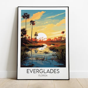 Stampa di viaggio Everglades Florida - Poster degli Stati Uniti - Regalo di compleanno personalizzato per matrimonio