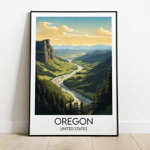 Impresión de viaje de Oregón - Póster de Estados Unidos - Regalo personalizado para bodas y cumpleaños